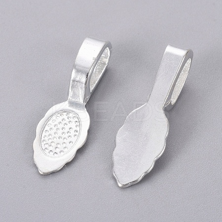 Tibetan Style Alloy Glue-on Flat Pad Bails K0P9R021-1