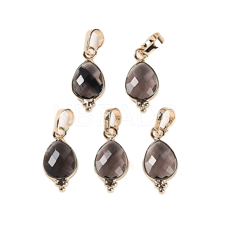 Natural Smoky Quartz Faceted Pendans KK-L218-004G-05-1