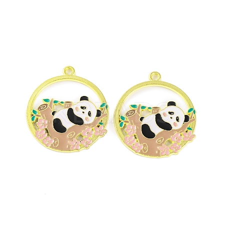 Golden Plated Alloy Enamel Pendants ENAM-Z017-08G-01-1