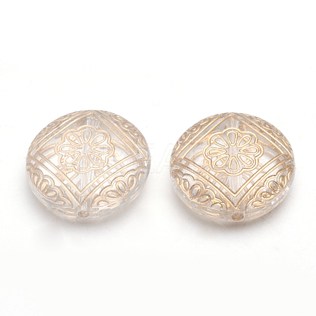 Golden Plated Acrylic Beads X-PACR-S219-07-1