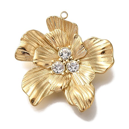 Ion Plating(IP) 304 Stainless Steel Crystal Rhinestone Pendants STAS-P371-055G-1