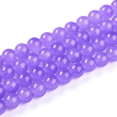 Baking Paint Imitation Jade Glass Round Bead Strands DGLA-Q021-8mm-44-1