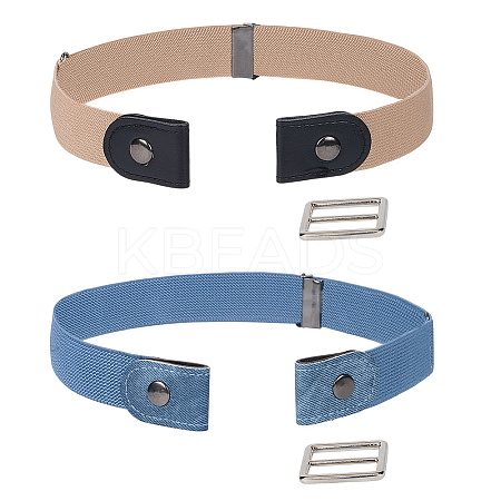 2Pcs 2 Colors Adjustable PU Leather No Punch Belt AJEW-GF0010-77-1
