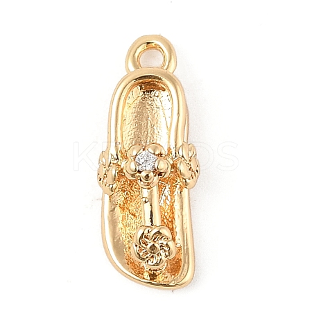 Brass Micro Pave Clear Cubic Zirconia Pendants KK-R219-27G-1