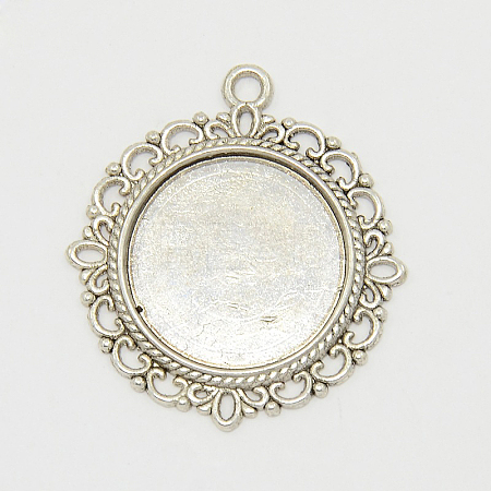 Zinc Alloy Pendant Settings for Cabochon & Rhinestone LS-PALLOY-A15290-AS-FF-1