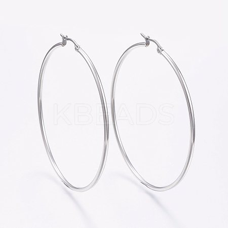 Tarnish Resistant 304 Stainless Steel Big Hoop Earrings EJEW-F105-02P-1