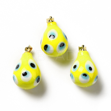 Handmade Evil Eye Lampwork Pendants LAMP-F026-04E-1