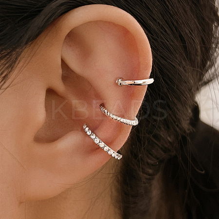 3Pcs Alloy Crystal Rhinestone Cuff Earring Sets for Women WG4401A-07-1