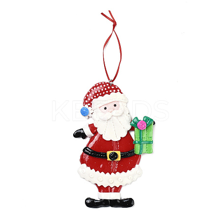 Christmas Santa Claus Handmade Polymer Clay Pendant Decorations HJEW-P017-01F-1
