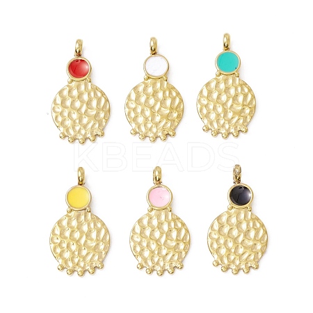PVD Vacuum Plating 304 Stainless Steel Enamel Pendants STAS-G255-07G-1