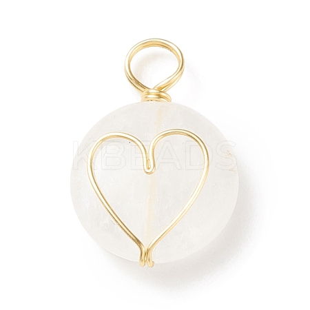 Natural Quartz Crystal Pendants PALLOY-JF01751-02-1
