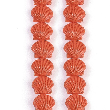 Synthetic Coral Dyed Carved Beads Strands X-CORA-K009-05A-02-1