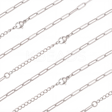 10Pcs 667 Stainless Steel Paperclip Chain Necklaces NJEW-BBC0001-48B-P-1