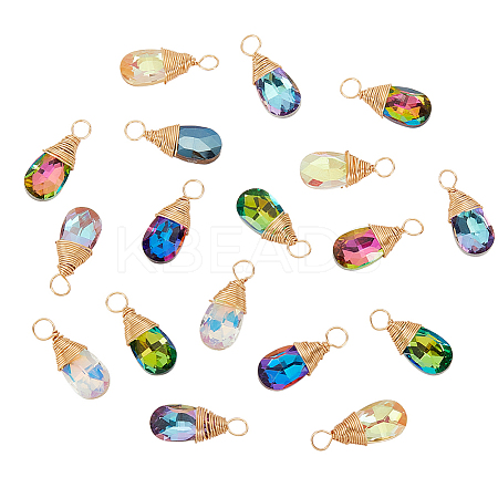 30Pcs Faceted Glass Pendants FIND-GA0002-69-1