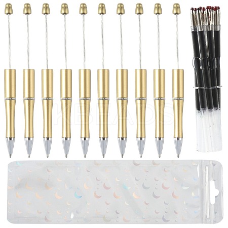 10Pcs ABS Plastic & Iron Ball-Point Pen AJEW-FS0001-41B-1