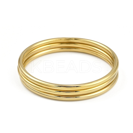 3Pcs Vacuum Plating PVD Vacuum Plating 201 Stainless Steel Bangles Sets for Women BJEW-F476-05G-1