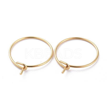 316 Surgical Stainless Steel Hoop Earring Findings STAS-J025-01G-G02-1