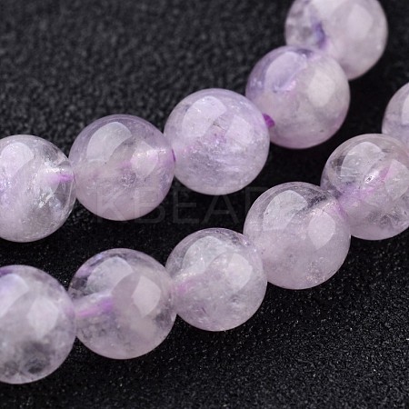 Natural Lavender Amethyst Round Bead Strands G-O134-08-6mm-01-1