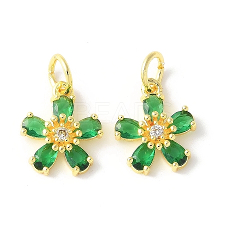 Brass Micro Pave Cubic Zirconia Pendants KK-U067-03G-02-1