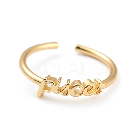 Constellation/Zodiac Sign Brass Cuff Rings RJEW-O042-06G-H-1