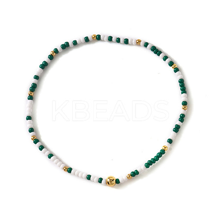 St. Patrick's Day Brass & Glass Seed Bead Stretch Bracelets for Women LS-MR9061-2-1