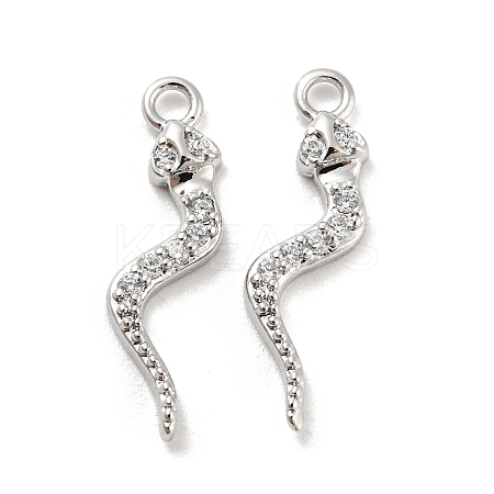 Brass Micro Pave Cubic Zirconia Pendants KK-E090-03P-1