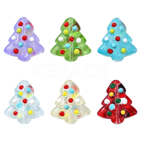 6Pcs Handmade Bumpy Glass Beads Strands LAMP-FS0001-16A-1