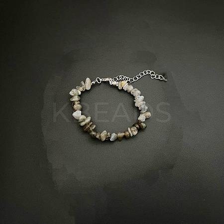 Natural Feldspar Chip Beaded Bracelets for Women IW6789-38-1
