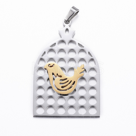 304 Stainless Steel Pendants STAS-F143-06GP-1