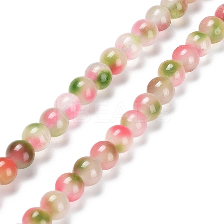 Faceted Rondelle Dyed Natural White Jade Bead Strands LS-G-D073-01C-1