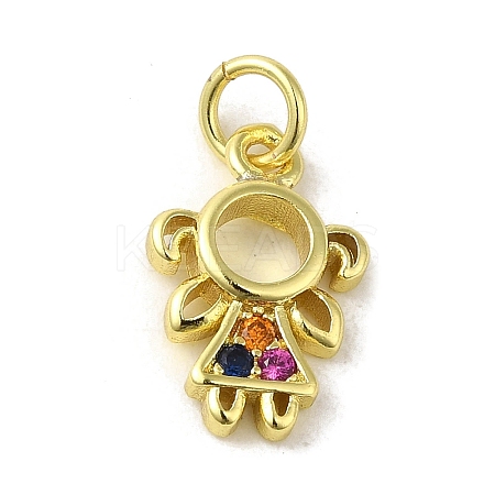 Brass Micro Pave Cubic Zirconia Charms KK-M283-18B-02-1