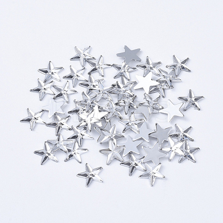 Acrylic Rhinestone Flat Back Cabochons X-RSB385-1
