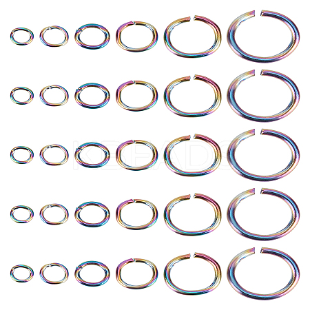 30Pcs 6 Styles 304 Stainless Steel Open Jump Rings STAS-LP0001-61-1