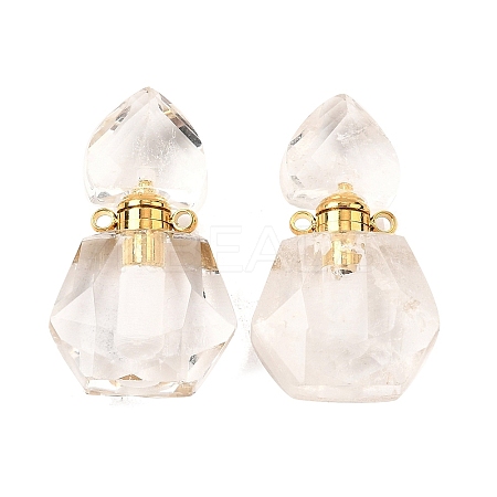 Natural Quartz Crystal Perfume Bottle Pendants G-L623-12G-07-1