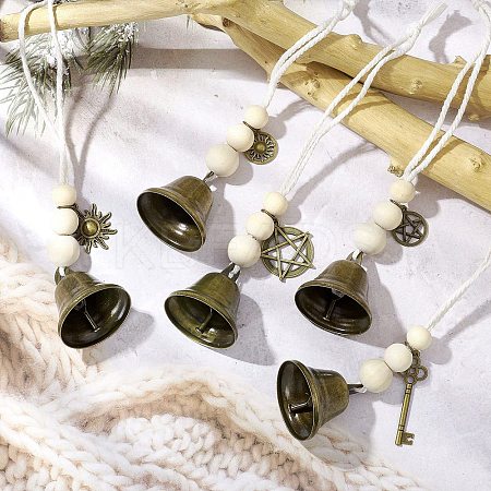 Iron Bell Hanging Ornaments HJEW-JM02523-1