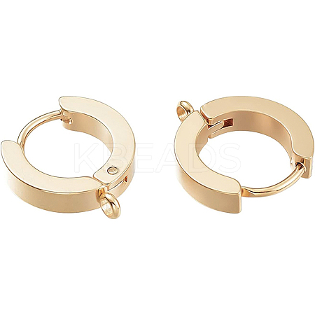 10Pcs 201 Stainless Steel Huggie Hoop Earrings Findings STAS-BC0002-45-1