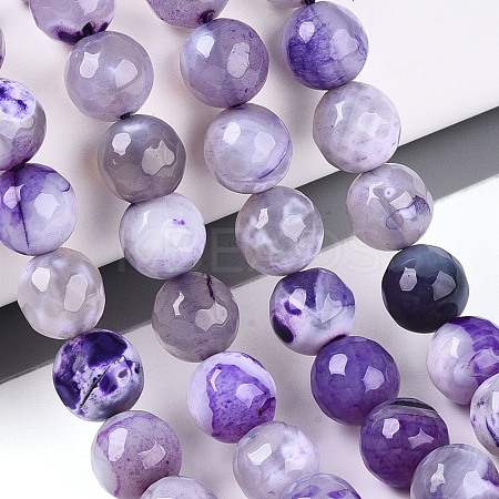 Dyed & Heated Natural Fire Crackle Agate Beads Strands G-N359-01B-08-1