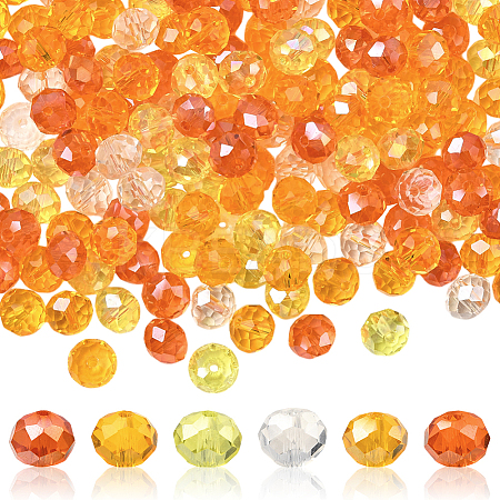 6 Strands 6 Colors Electroplate Glass Beads Strands EGLA-PA0001-08-1