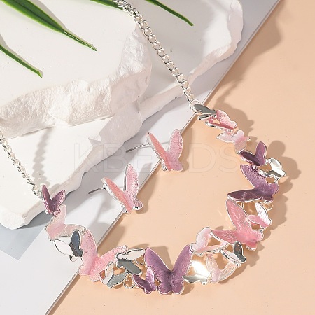 Butterfly Alloy Enamel  Necklace and Earrings Sets for Women FS-WGFD103-01-1