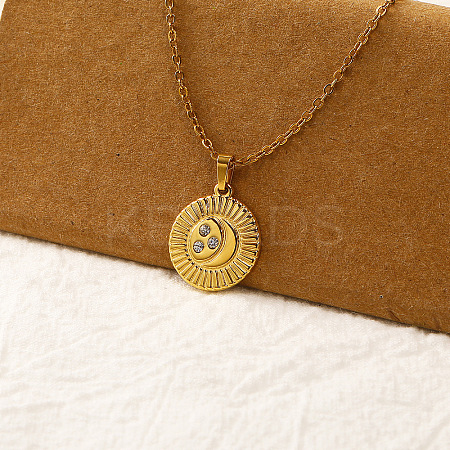 Vintage Real 18k Gold Plated 304 Stainless Steel Pendant Necklaces for Women QI4661-5-1