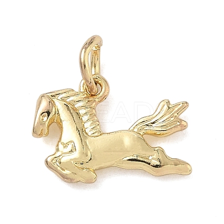 Brass Horse Charms KK-K368-58G-1