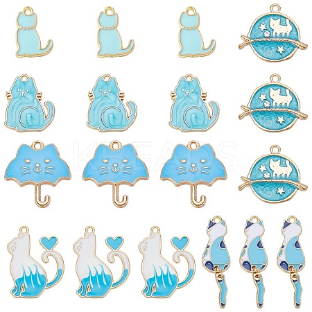 36Pcs 6 Styles Alloy Enamel Pendants ENAM-SC0004-57-1