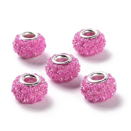AB Color Resin Rose Flower European Beads RESI-M001-05K-1