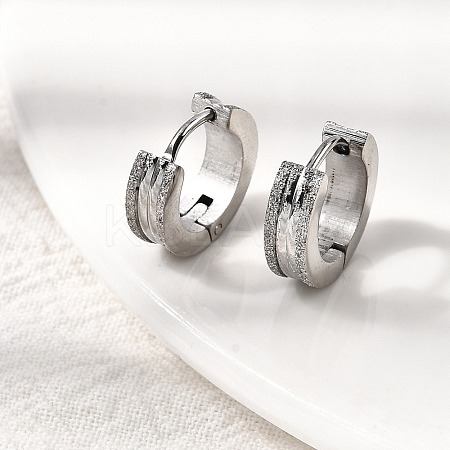 304 Stainless Steel Hoop Earrings EJEW-L302-03C-P-1