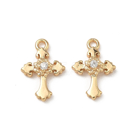 Brass Micro Pave Clear Cubic Zirconia Pendants KK-A280-05A-G-1