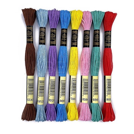 8 Skeins 8 Colors 6-Ply Crochet Threads PW-WG76952-06-1