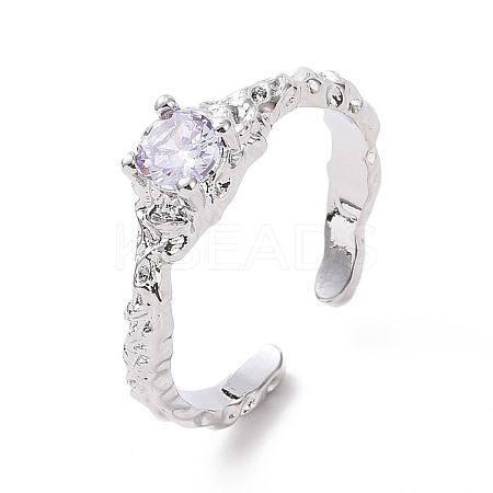 Cubic Zirconia Open Cuff Ring LS-RJEW-D119-10P-1