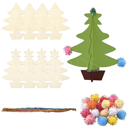 1 Bag Unfinished Wooden Christmas Trees WOOD-SP0001-73-1