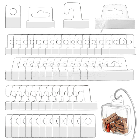 300Pcs 4 Styles PET Back Adhesive Slot Hole Hang Tabs DIY-GA0007-50-1