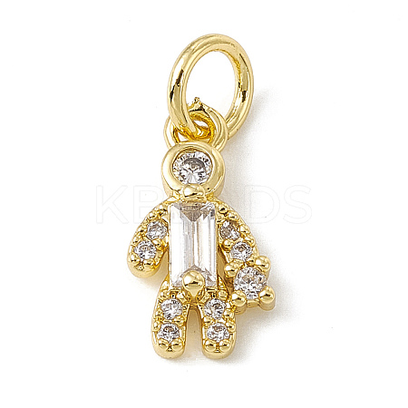 Brass Micro Pave Cubic Zirconia Charms ZIRC-F132-08G-1